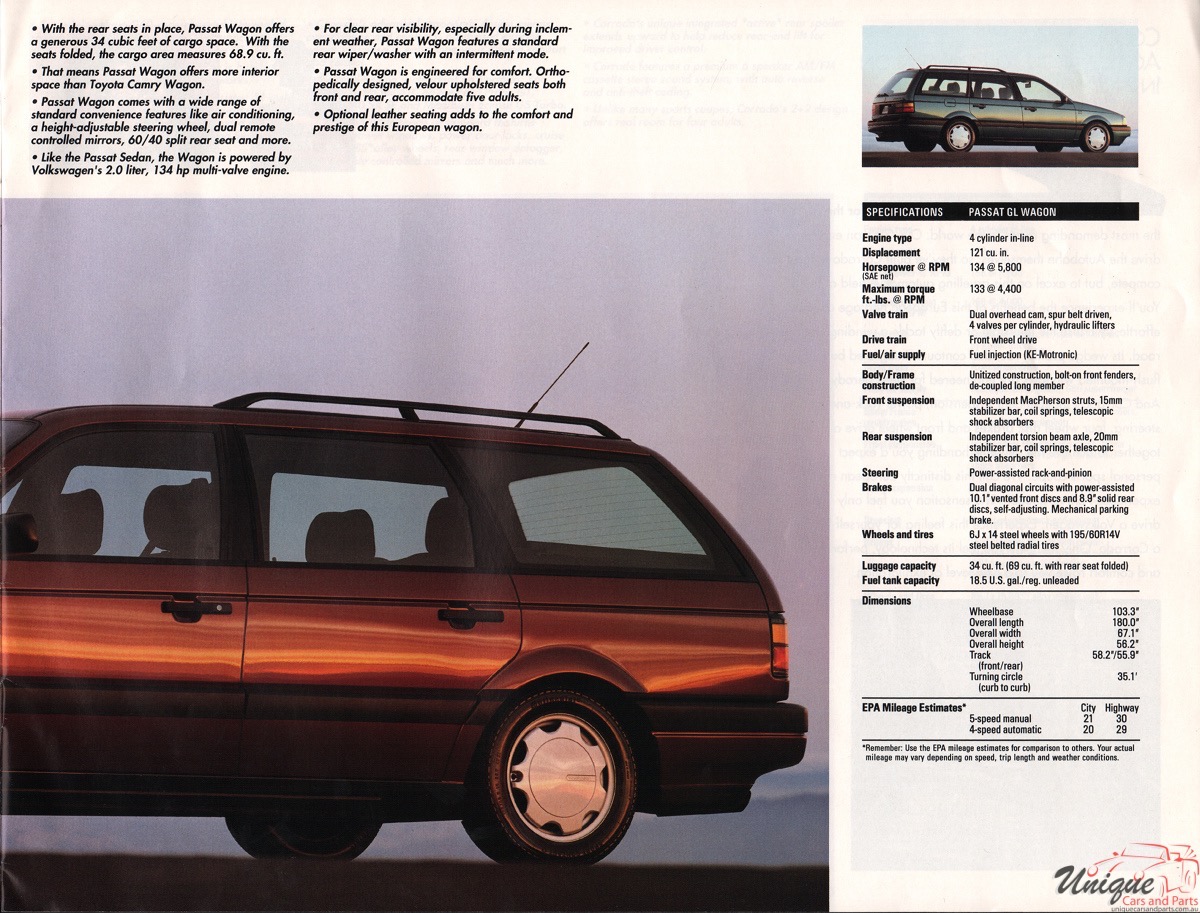 1991 VW Full Line Brochure Page 9